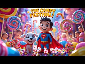 Superman Tom and Peter – The Candy Festival 🍭🦸‍♂️🐶 | Kids Story ✨