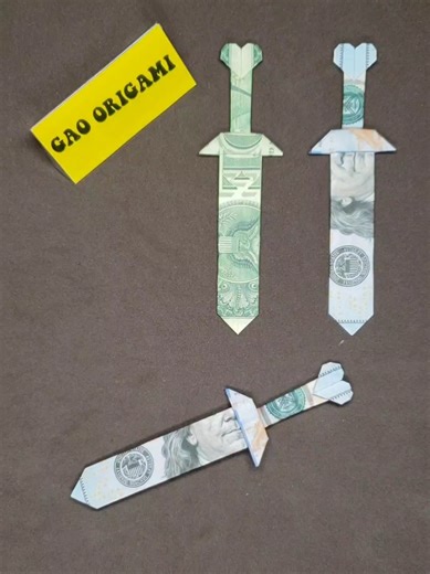 Origami Dollar Bill Sword of Love Tutorial