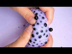 Black Beads Slime ASMR 💎 Super Satisfying Crunchy Slime Sounds | Relaxing No Talking