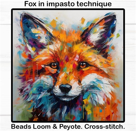 Fox Beading Pattern PDF, Peyote, Loom & Cross Stitch, Miyuki or Preciosa