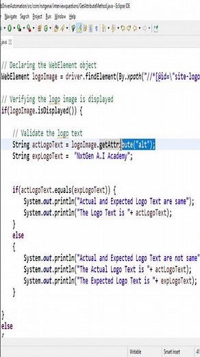 Selenium Interview Questions & Answers - 16 How to Use getAttribute Method in Selenium?
