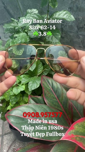 Kính USA RAY BAN Aviator 62-14 Tuyệt Đẹp