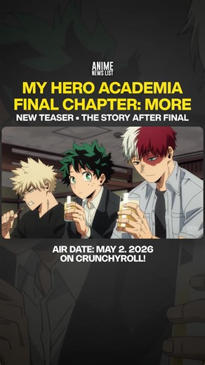 MY HERO ACADEMIA: MORE 💔 — NEW TRAILER (SPECIAL EPISODE) New teaser trailer for My Hero Academia special episode “More”. Releasing May 2, 2026 on Crunchyroll. A final story after the ending. #myheroacadamia #mha #animefyp #animenews #animetrailer