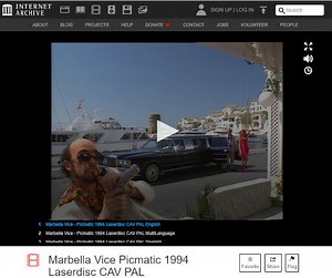 Marbella Vice, video from rare spanish laserdisc arcade game at Internet Archive