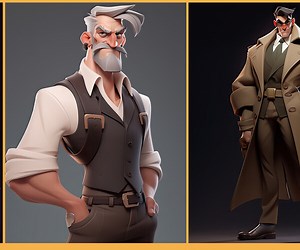 ArtStation - 505 stylized male secret agent | Artworks