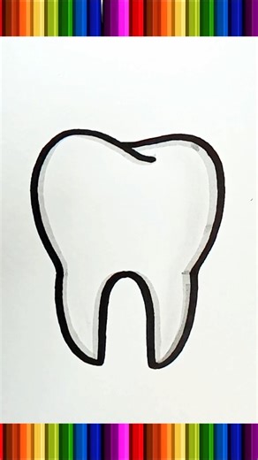 Tooth Drawing Easy 😍💕 #art #shorts