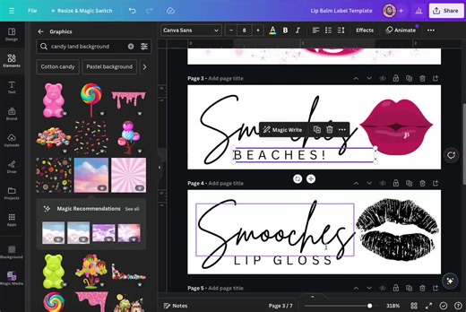Lip Gloss Label Template, Editable & Printable (8-10mm)