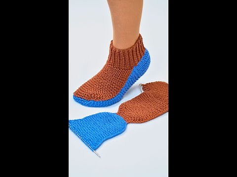 Easy knitted slippers socks! Step by step tutorial! Miarti🧶