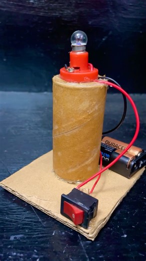 1 Scientific project item made of cardboard small bulb AA battery #shorts