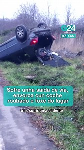 🚗 CORISTANCO Sofre unha saída de vía, con envorco, e foxe do lugar Toda a información, en G24.gal e G24play.gal | G24noticias