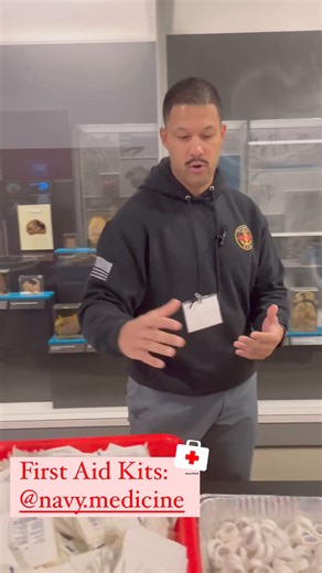 Today, Chief Hospital Corpsman Holden Roberts, assigned to Navy Bureau of Medicine and Surgery, explains the first aid station for the 2024 Scout Day during a community outreach event at the National Museum of Health and Medicine. #NavyOutreach #ThisIsNavyMedicine | Navy Medicine