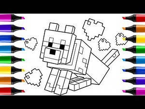 how to draw minecraft wolf | minecraft dog drawing