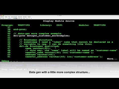 Coding in RPG (IBM i/AS400). How to use data-into and data-gen