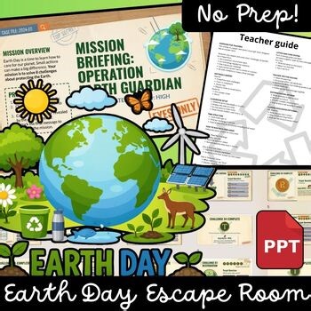 Earth Day Escape Room | Environmental Science Game | No Prep Activity Grades 3–6