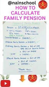 HOW TO CALCULATE FAMILY PENSION (ALL FORMULA)!