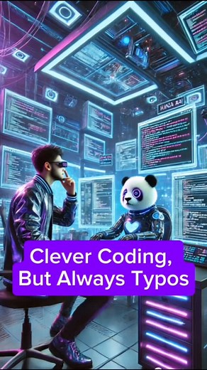 Clever coding but always typos #ai #trending #reels #panda | Bulky Tom