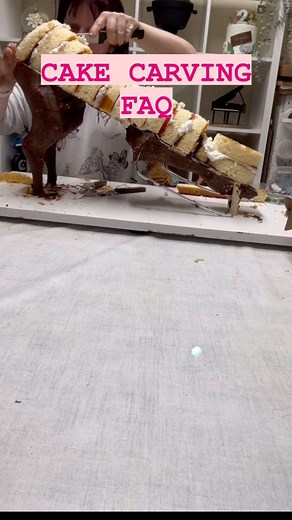 CAKE CARVING - I get asked SO MANY great carving questions - and if you’ve never really tackled a carved cake - how are you supposed to know 🤷‍♀️ Carving cakes is actually much easier than you think , once you know a few simple rules such as : -ONLY work on ONE LAYER of cake at a time - TRY to start the BASE LAYER as the size you want it to end up, and do very little carving ( if any at all) so it will always feed the amount of people you need it to. ( and use my handy portion guide) -every 4-5