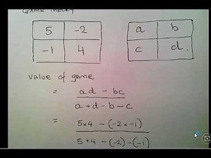 Game Theory: Optimal Strategies and Value Of A 2x2 Game