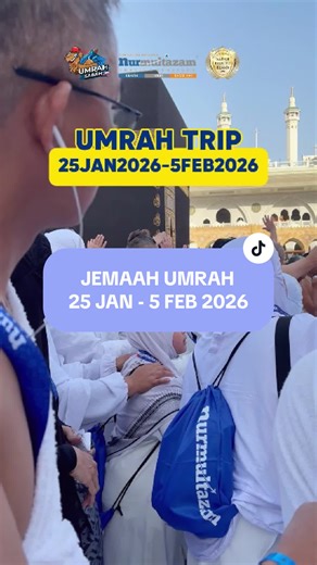 Kenangan manis jemaah 25 Jan di Tanah Suci✨ Dari Kaabah ke Masjid Nabawi, setiap detik perjalanan jemaah 25 Jan penuh keberkatan 𝙄𝙣𝙜𝙖𝙩 𝘼𝙞𝙧 𝙕𝙖𝙢-𝙕𝙖𝙢, 𝙄𝙣𝙜𝙖𝙩 𝙉𝙪𝙧 𝙈𝙪𝙡𝙩𝙖𝙯𝙖𝙢 💙🕋 #nurmultazamtravel #umrahsabah #umrahkunak #mekah #madinah