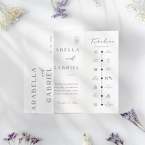 Elegant Gatefold Wedding Invitation Template, Digital Canva Template, Add Your Photo, Minimal Wedding Folded Invitation INSTANT DOWNLOAD - Etsy