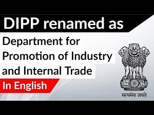 DIPP as Department for Promotion of Industry and Internal Trade, What are its new focus areas?