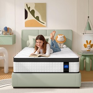 Twin Mattress 10 inch, UHOMEPRO Twin Size Mattress in a Box, Gel Memory Foam and Wrapped Pocket Hybrid Spring Mattress, Medium Firm, Zoned Pressure Relief, Enhanced Edge Support, CertiPUR-US