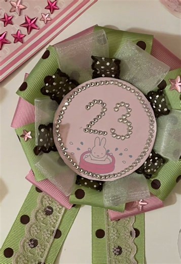 DIY Birthday Rosette Ribbon Craft for 23rd Birthday