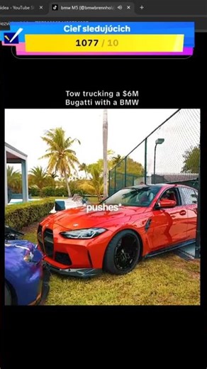 bugatti vs bmw m4 hahahhaa bugatti expensive car 6 000 000 milion dolars