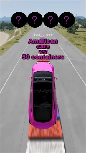 American Cars vs 50 Containers #beamngdrive
