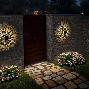 Sunflower Solar Fence Lights Outdoor 2 Pack Solar Deck Step Wall Lamp Garden Decor - Etsy