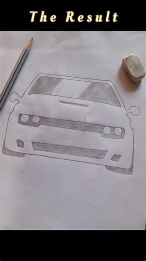 🔥 Dodge Challenger Pencil Drawing 🚗✏️ #drawinghub #cardrawing