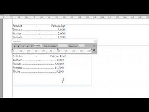 Tuto InDesign - Les tabulations