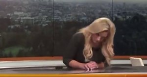 Live television scare as CBS Los Angeles meteorologist faints and collapses during broadcast