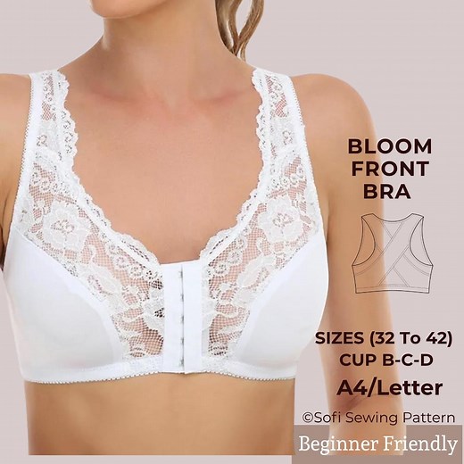 Posture Support Bra Sewing Pattern – Front Closure Bra PDF – Wireless Bra Pattern for Women – Sewing Pattern Sizes 32 to 42 - Etsy