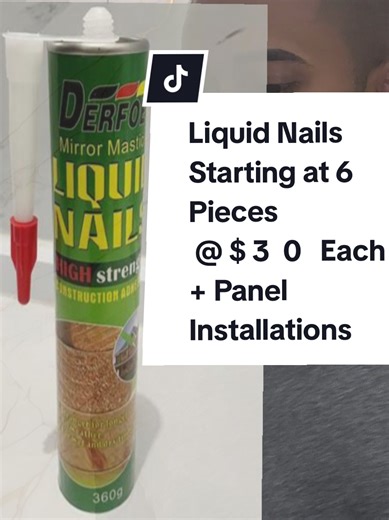 Liquid Nails Starting from 6 Pieces @ $30.00 Each Panel Installations 2 Bathrooms Displayed, Check out the before snippet! Call / Whatsapp 353-8789 #liquidnails #panels #wpc #wpcwallpanel #nailglue