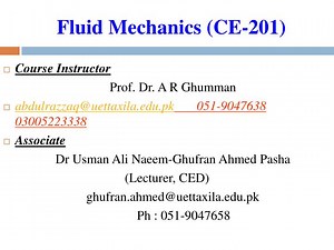 Fluid Mechanics (CE-201) - SlideServe