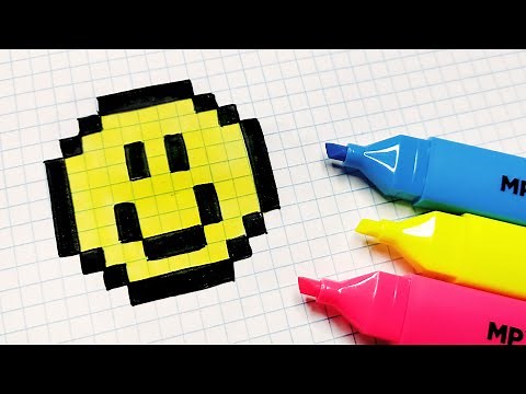 Handmade Pixel Art - How to Draw a smiley #pixelart
