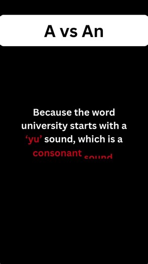 A vs An in 30 Seconds | Easy English Tip #shorts