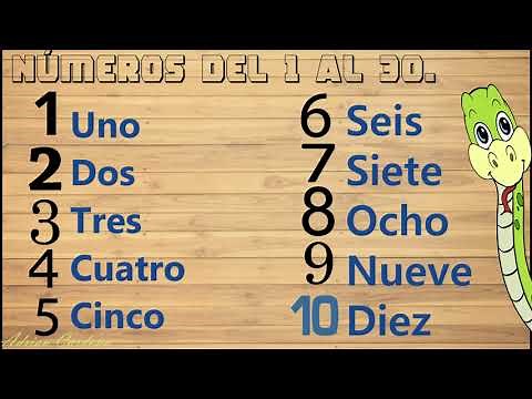 Numbering in letters and numbers from 1 to 30