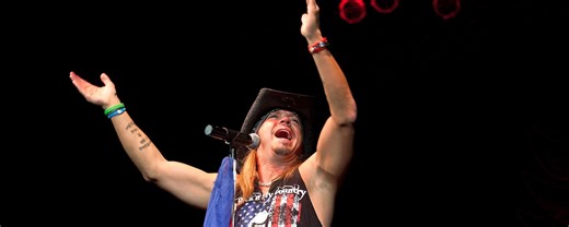 Poison Frontman Bret Michaels Rocking the Stage During Pittsburgh Steelers vs. Green Bay Packers Halftime Show