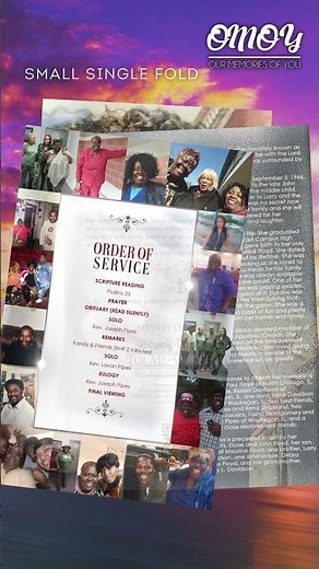 Odessa Ann Floyd Funeral Program Design - Small Single Fold