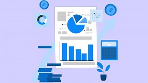 Download A Man Analyzing Business in His Laptop with Finance Elements 2D Cartoon Animation for free