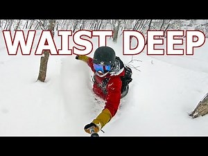 Snowboarding Waist Deep Japan Powder
