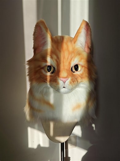Realistic Orange Tabby Cat Mask, Lifelike Faux Fur Fursuit Head, Cosplay Animal Costume - Etsy