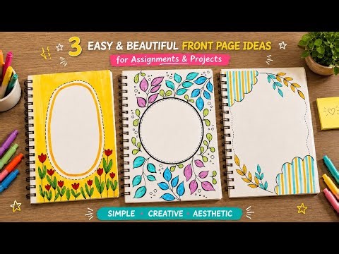 Beautiful Project File Decoration Ideas | Easy Page Borders for Assignments