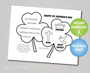 Shamrock Trinity Printable St. Patrick's Day Craft - Etsy