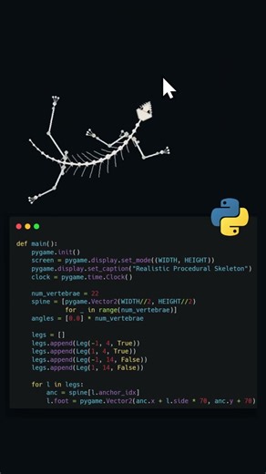 Lagarto procedural em Python 🐍🦴