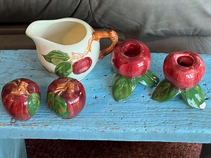 Franciscan Ware Apple Candle Sticks, Shakers, Creamer as is Read - Etsy