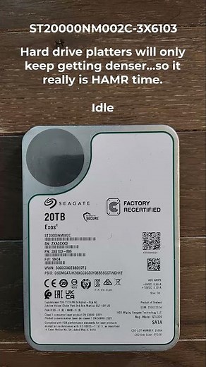 Seagate Exos ST20000NM002C-3X6103 Spinup/Spindown (HDD #167) #shorts
