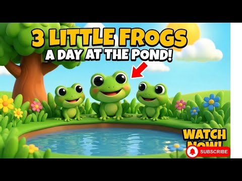 🐸 Three Little Frogs Jumping in the Pond | Fun Kids Nursery Rhyme